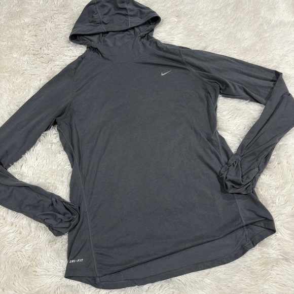 Nike Tops - Nike Dri-Fit Women's Cowl Neck Long Sleeve gray Hooded Pullover Large